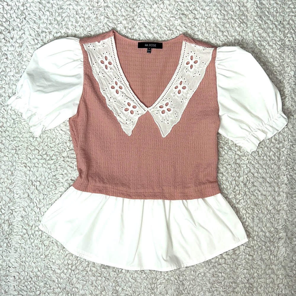 Vintage blouse Rose Pink M